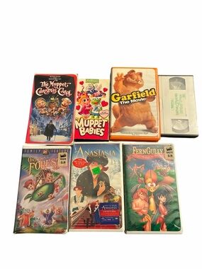 Vintage Used & Sealed VHS Tape Kids Lot Muppets Garfield Barney Anastasia